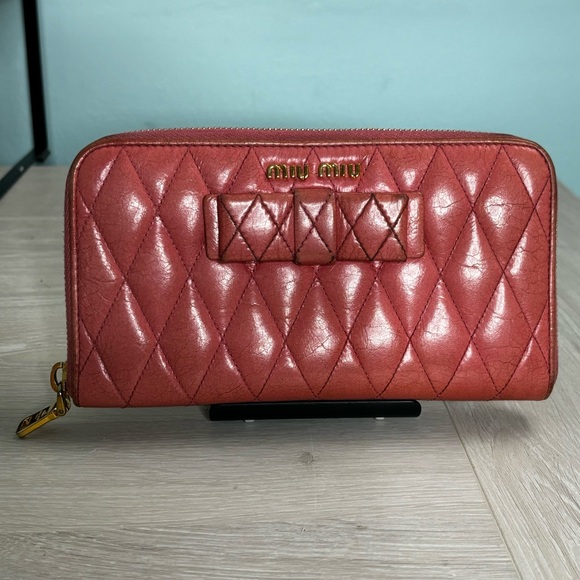 Miu Miu Handbags - Miu Miu Pink Zippy Long Wallet